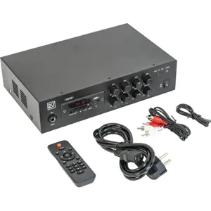 Amplificador de instalação de linha de 70/100V 60W com USB/SD/FM/BT