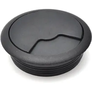 Passa cabos para tampos de mesa Ø60mm - preto