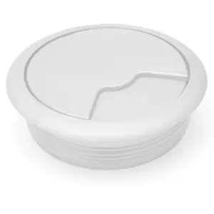 Passa cabos para tampos de mesa Ø60mm - branco