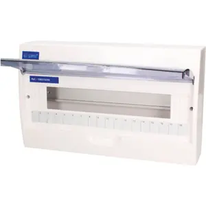 Caixa de distribuição de superfície para quadro elétrico - porta transparente - 1 fila - 18 módulos