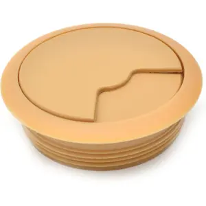 Passa cabos para tampos de mesa Ø60mm - castanho faia