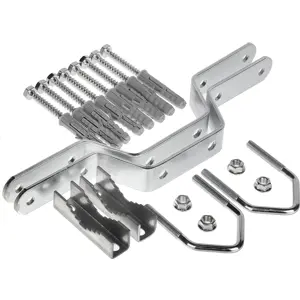Abraçadeira de grampo dupla de parede p/ mastros (máx Ø50mm) - 318mm