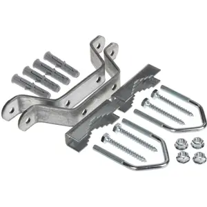 Abraçadeira de grampo dupla de parede p/ mastros (máx Ø50mm) - 199mm