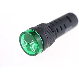 Sinalizador luminoso intermitente com buzzer Ø16mm - Verde - 24V