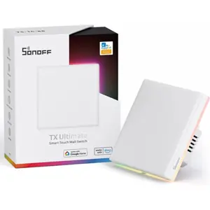 Interruptor simples (1 Gang) Smart WiFi touch de encastrar c/ RGB + vibração + som