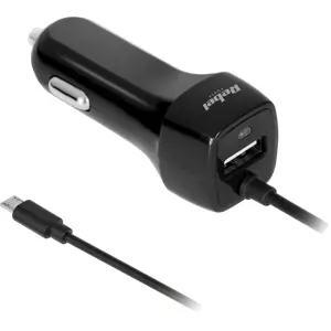 Cargador de mechero 12-24V 2.1A USB-A + con cable (fijo) microUSB
