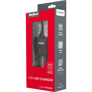Cargador de mechero 12-24V 2.1A USB-A + con cable (fijo) microUSB