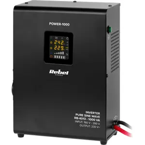 Inversor de pared 12VDC ➝ 230V onda senoidal pura 1000VA 700W c/ función de UPS