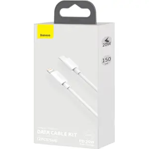 Cabo de dados e carregamento 20W USB-C -> Lightning - 1.5m - branco [2 und]