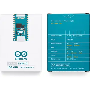 Microcontrolador Arduino Nano ESP32 com pinos soldados