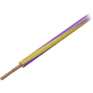 Bobine de fio de cobre multifilar 1x0.5mm² - amarelo/violeta - 100m