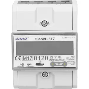 Medidor digital de consumo de energia multi-tarifa trifásico (80A) c/ RS485 para calha DIN