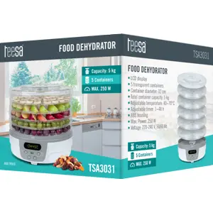 Deshidratador de alimentos digital 250 W (5 bandejas) Ø320mm