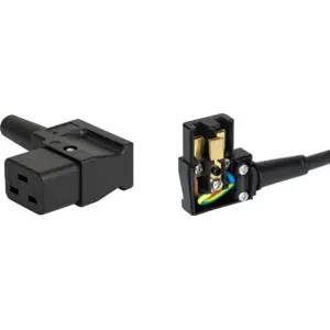 Ficha IEC C19 (fêmea) 3pin 16A - 90º - com protecção para cabo