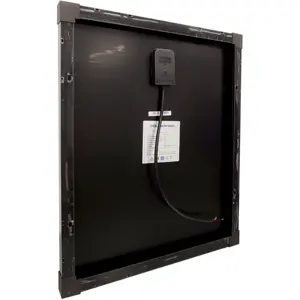Painel fotovoltaico monocristalino 12V (18.15V) 2.21A 40W (moldura preta) - 480x450x25mm