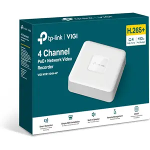Gravador de Vídeo NVR c/ PoE p/ câmaras IP - 4 canais
