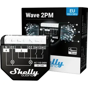 Módulo interruptor para domótica Z-Wave con medición de energía 2 canales 10A