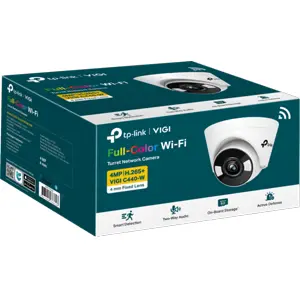 Câmara IP (Wi-Fi / Ethernet) Turret 4MP 4mm Full-Color IR 30m - p/ interior