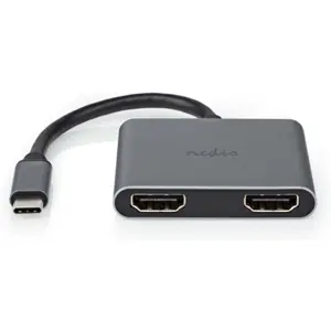 Adaptador/conversor multiport USB C macho ➝ 2x HDMI-A fêmea - 0.1m