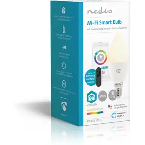Lâmpada LED Smart WiFi E14 RGB+W (2700-6500K) 4.9W 470lm (compatível c/ Tuya) SmartLife