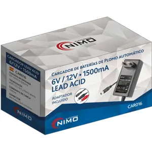 Carregador para baterias de CHUMBO / ACIDO de 6V e 12V 1.5Ah