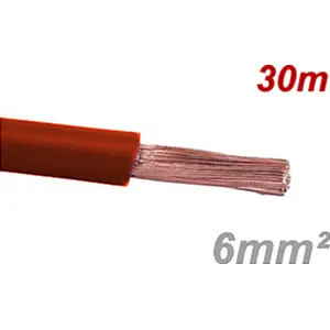 Fio elétrico multifilar V 6mm² Vermelho - H07V-K [rolo 30m]