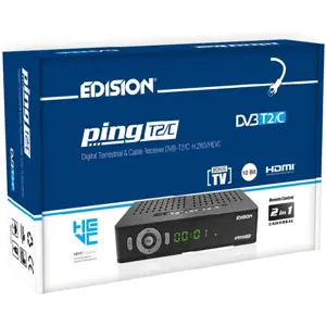 Receptor digital Terreste TDT + Cabo (DVB-T2 + DVB-C) FullHD H.265 (Scart + HDMI)