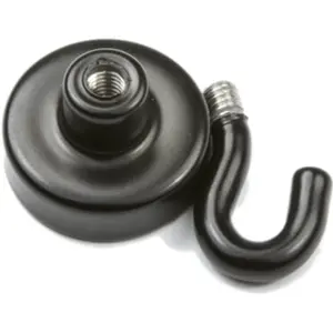 Imán de Neodymium (NdFeB) con gancho N38 Ø20.3mm - negro