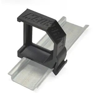 Suporte de calha DIN para Shelly EM [Flame Retardant] - preto - 90º