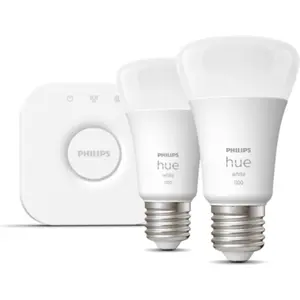 Conjunto de 2 lâmpadas inteligentes E27 Hue white 1100 + Hue Bridge