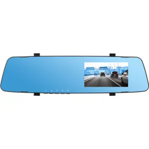 Espelho retrovisor 4'' c/ monitor de câmara frontal + traseira (com deteção movimento + sensor-G)