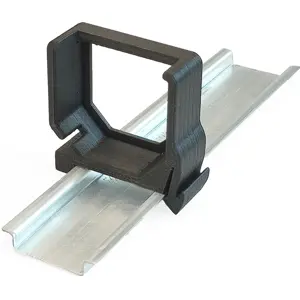 Soporte de carril DIN para Shelly Plus / Gen3 y Z-Wave [Flame Retardant] - negro - 180º