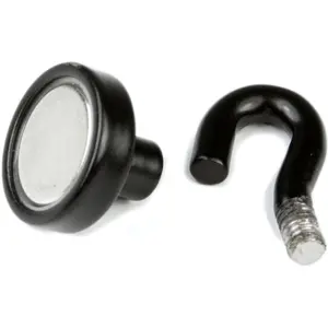 Íman Neodymium (NdFeB) com gancho N38 Ø16.3mm - preto