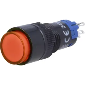 Botão interruptor de pressão unipolar SPDT ON-(ON) 24VDC 1A - Ø12mm - Luminoso - vermelho