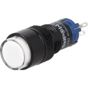 Botão interruptor de pressão unipolar SPDT ON-(ON) 24VDC 1A - Ø12mm - Luminoso - branco