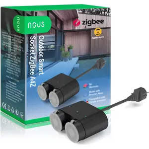 Bloco de 2 tomadas inteligentes ZigBee p/ exterior IP44
