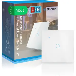 Interruptor (1 Gang) Smart WiFi touch em vidro de encastrar c/ Tasmota