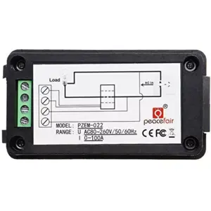 Medidor digital 6-em-1 (Volts/Amps/Watts/Wh/Hz/PF) de painel 80..260Vac 0-100A c/ núcleo de medição