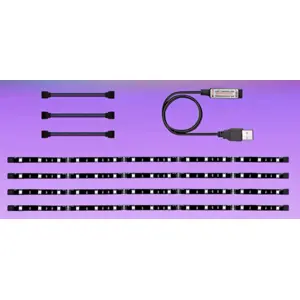 Kit Fita de LEDs RGB inteligente Bluetooth 5W 5VDC (USB-A) p/ TV  (compatível c/ Tuya) - 2m