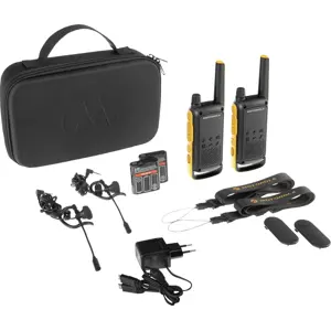 Kit de 2  Walkie-talkies 16 canais 10Km c/ iVox + baterias IPx4 - PMR