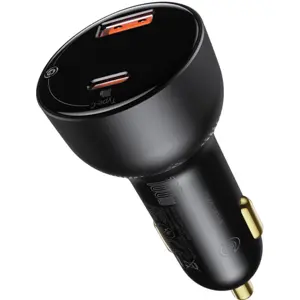 Cargador de mechero digital USB-A+ USB-C PD 100W con cable USB-C