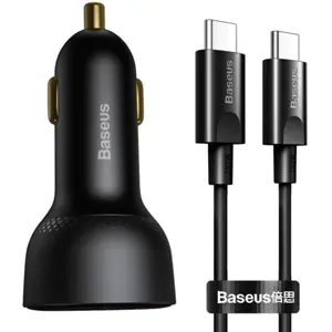 Cargador de mechero digital USB-A+ USB-C PD 100W con cable USB-C