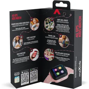 Smartwatch 4G c/ GPS de segurança para crianças + WiFi + câmera - Rosa