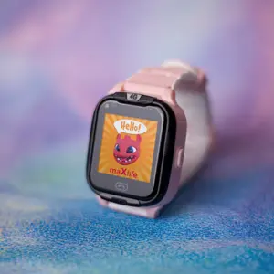 Smartwatch 4G c/ GPS de segurança para crianças + WiFi + câmera - Rosa