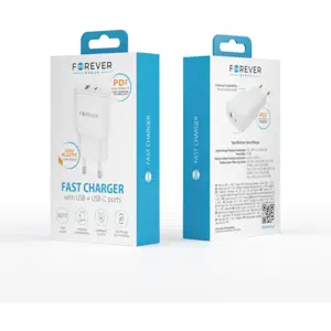 Carregador USB-A + USB-C (QC4.0 + PD3.0) 20W