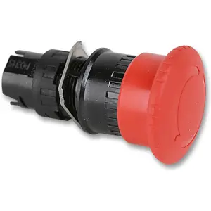 Cabeça de botão de emergência tipo cogumelo Ø30mm (XB6 Ø16mm) 2 posições estáveis c/ retorno por rotação