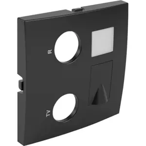 Centro para tomada mista R+TV+RJ45(+FO) – LOGUS90 Aquarella - Preto Mate