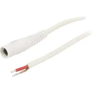 Cabo c/ ficha DC macho ø5.5x2.1mm - branco - 5m