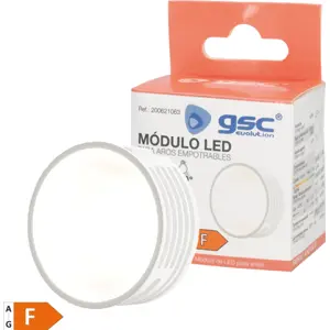 Módulo LED baixo perfil p/ aros de encastrar 230VAC 6.5W 120º 3000K (branco quente) - Ø50x20mm c/ Fio