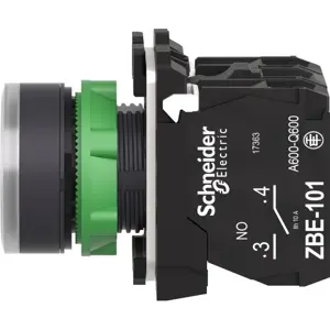 Botão de pressão iluminado da série Harmony XB5 Ø22mm (LED 24V Branco) – 1NO+1NC 240V